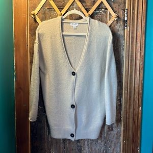 A super soft, surprisingly lightweight buttoned sweater jacket/coat.